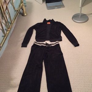 Black juicy couture track velvet suit